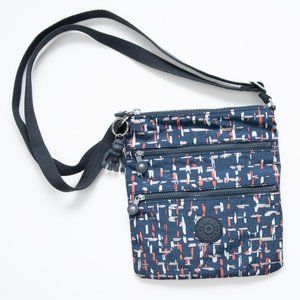 Kipling Keiko Crossbody Purse Mini City Lights Print Lightweight Bag Blue White